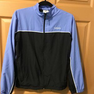 Adidas' Women Lightweight Blue/Black Windbreaker M
